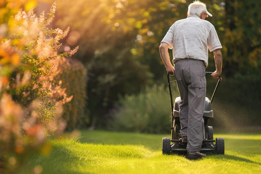 battery charged lawn mower